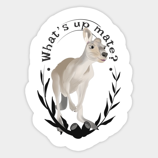 What's up mate, Australian Cute Kangaroo Sticker by LozsArt